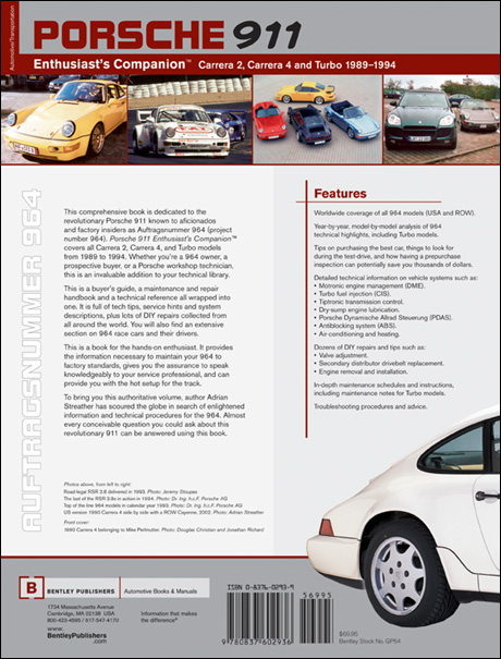 Porsche 911 (964):
Enthusiast’s Companion™ back cover